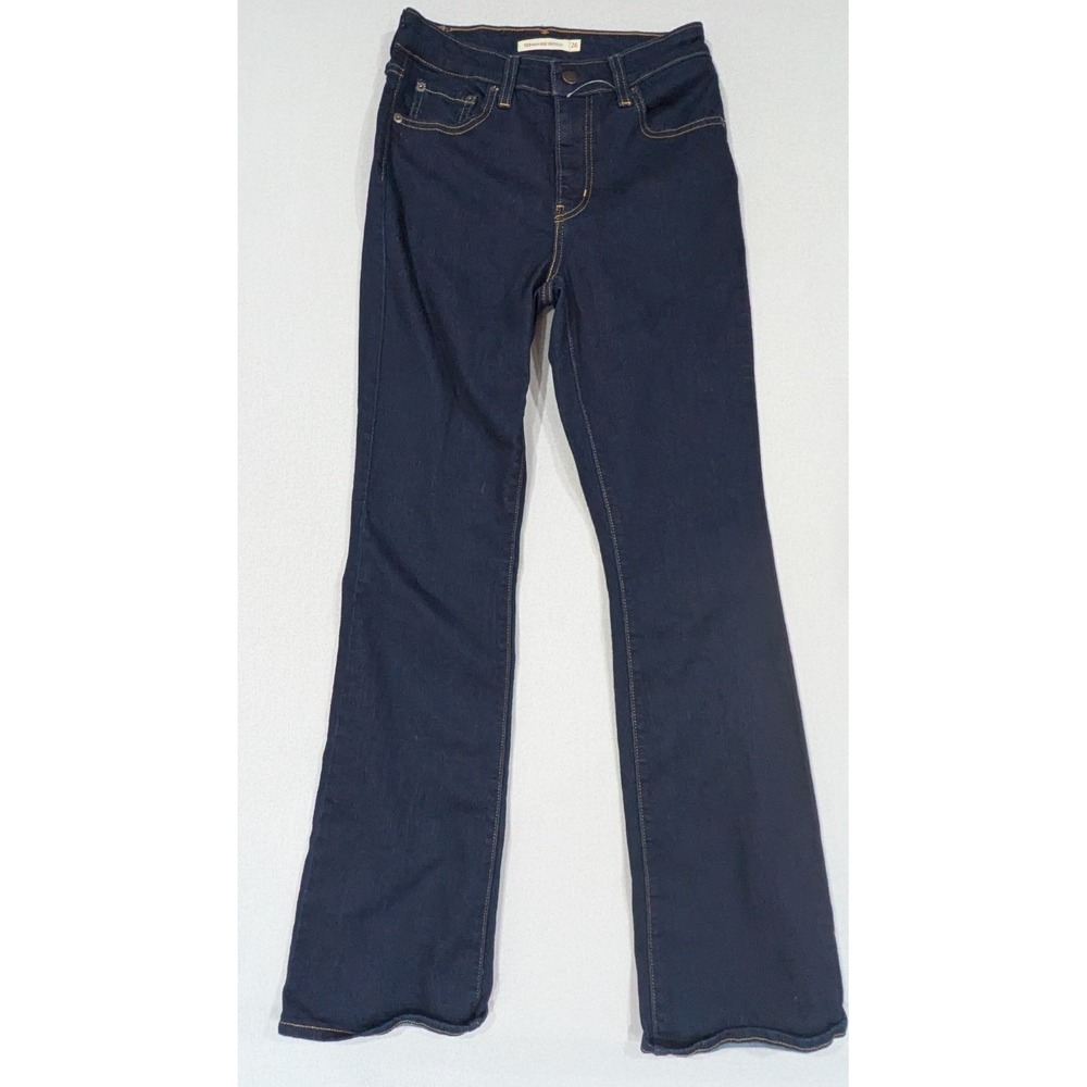 Levis 725 High Rise Bootcut Jeans Womens 26 Dark Wash Excellent Indigo Denim